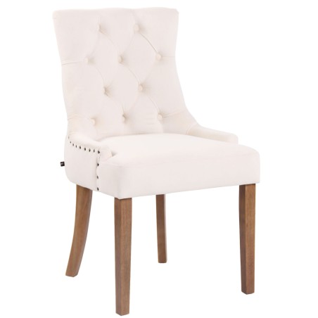 Silla de comedor Aberdeen en terciopelo crema claro antiguo