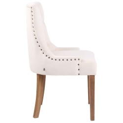 Silla de comedor Aberdeen en terciopelo crema claro antiguo