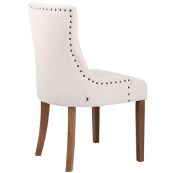 Silla de comedor Aberdeen en terciopelo crema claro antiguo