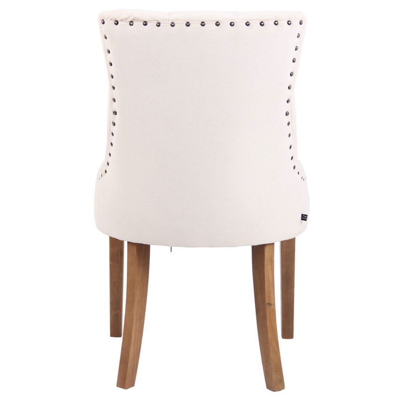 Silla de comedor Aberdeen en terciopelo crema claro antiguo