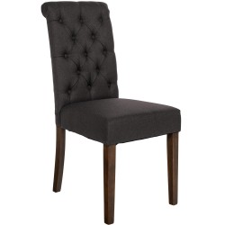 Silla de comedor Lisburn en tela negra