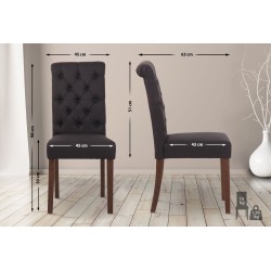 Silla de comedor Lisburn en tela negra Silla de comedor Lisburn en tela negra