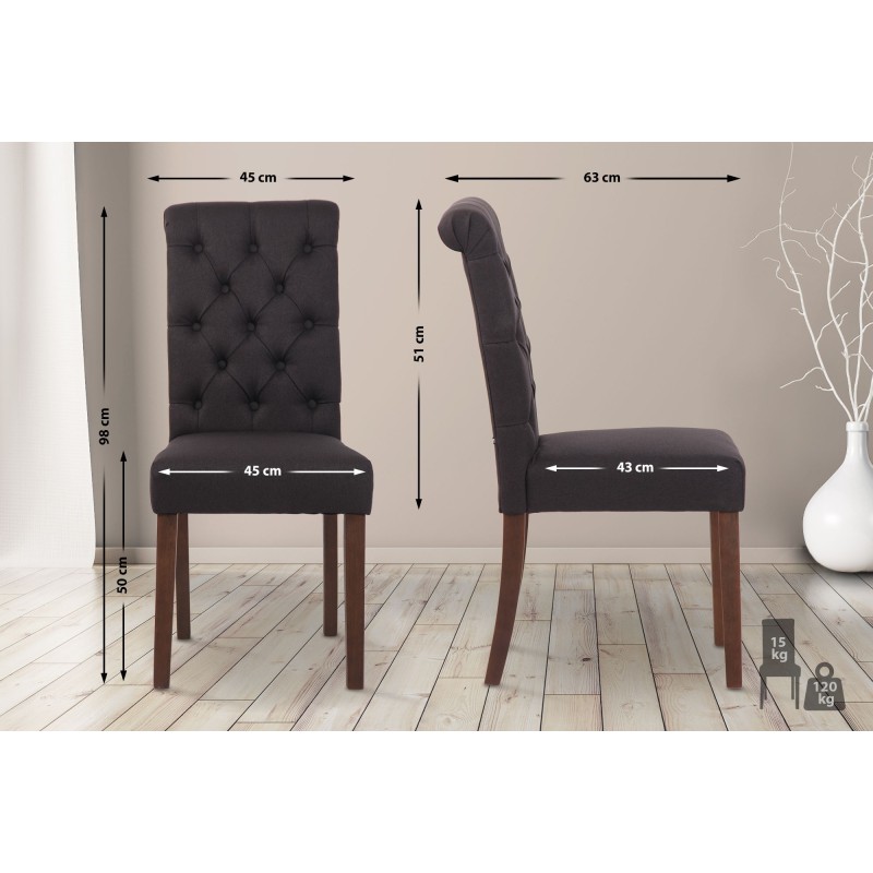 Silla de comedor Lisburn en tela negra Silla de comedor Lisburn en tela negra