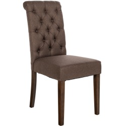 Silla de comedor Lisburn en tela marrón
