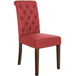 Silla de comedor Lisburn en tela roja