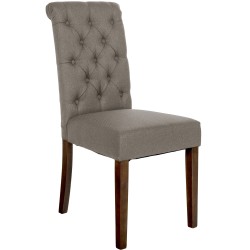 Silla de comedor Lisburn en tela color topo