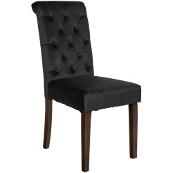 Silla de comedor Lisburn de terciopelo negro