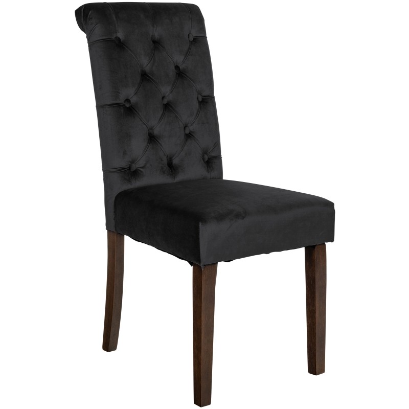 Silla de comedor Lisburn de terciopelo negro Silla de comedor Lisburn de terciopelo negro