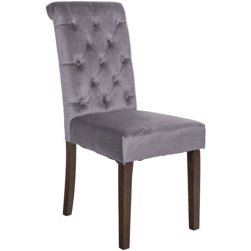 Silla de comedor Lisburn en terciopelo gris oscuro Silla de comedor Lisburn en terciopelo gris oscuro