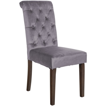 Silla de comedor Lisburn en terciopelo gris oscuro