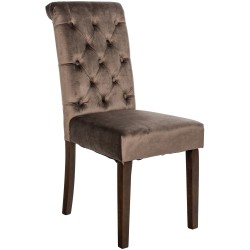 Silla de comedor Lisburn, terciopelo marrón