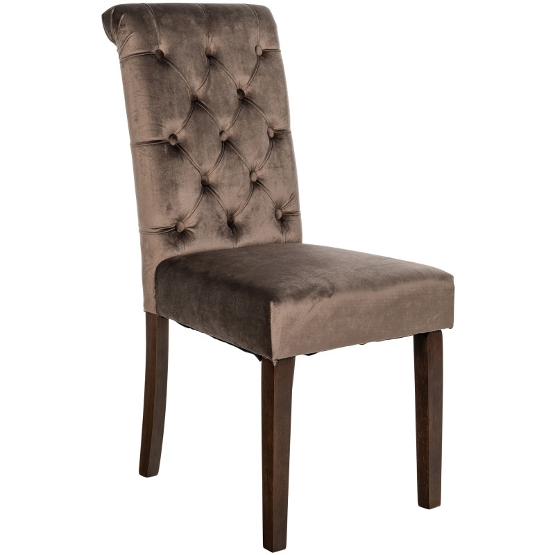 Silla de comedor Lisburn, terciopelo marrón Silla de comedor Lisburn, terciopelo marrón