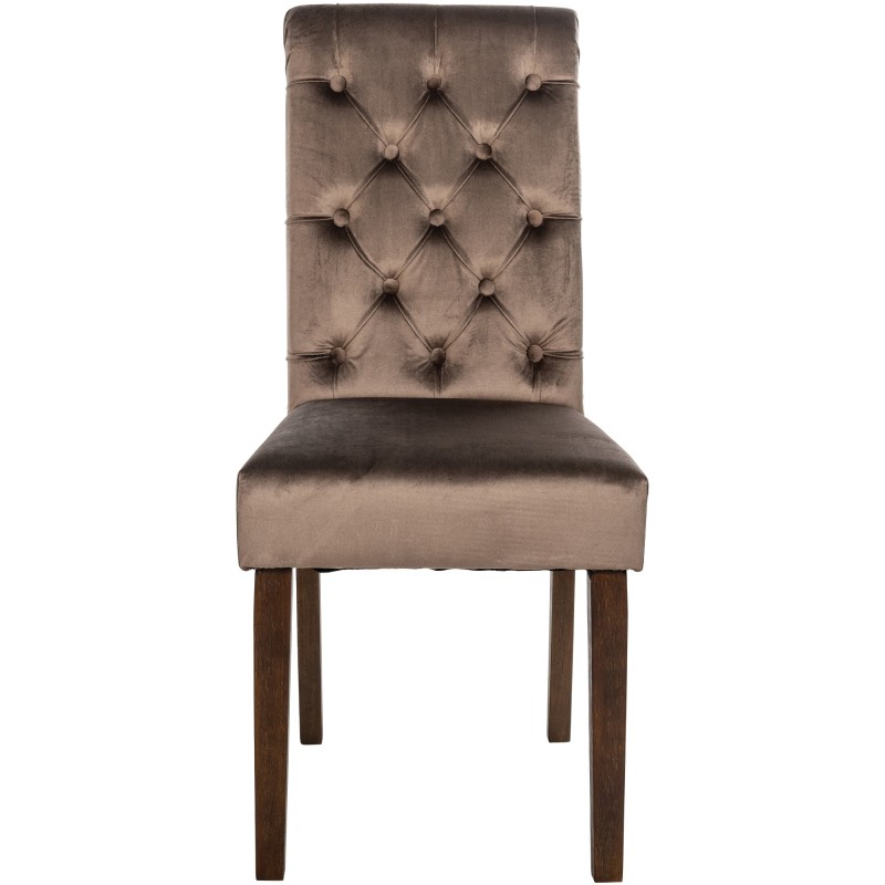 Silla de comedor Lisburn, terciopelo marrón Silla de comedor Lisburn, terciopelo marrón