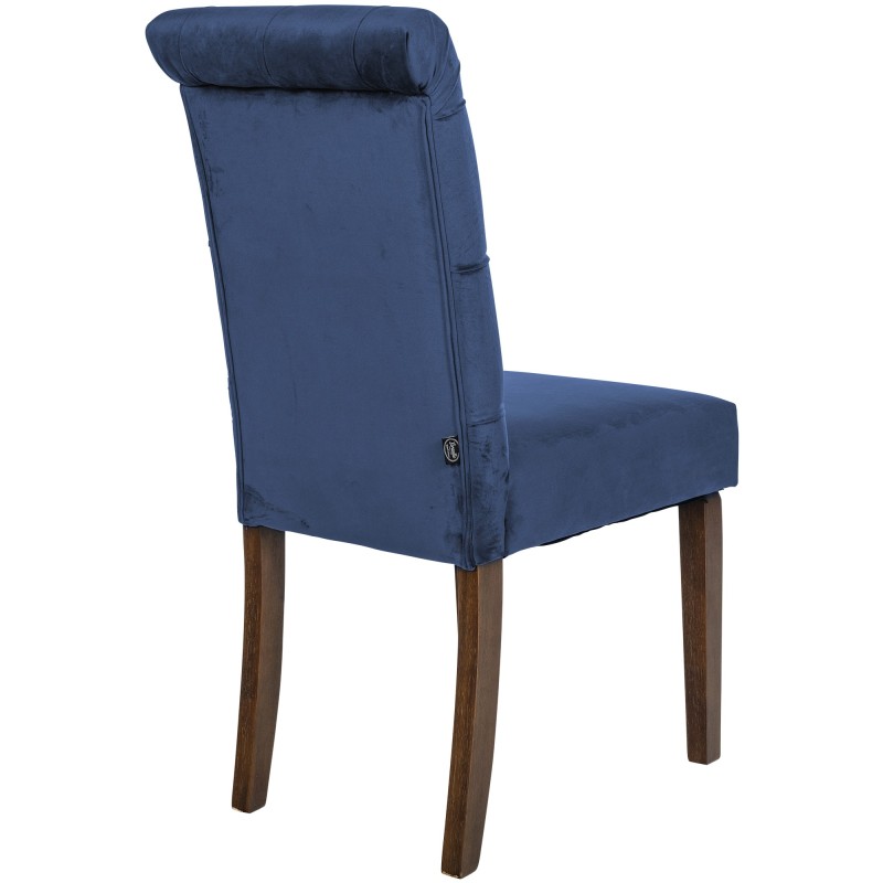 Silla de comedor de terciopelo azul Lisburn