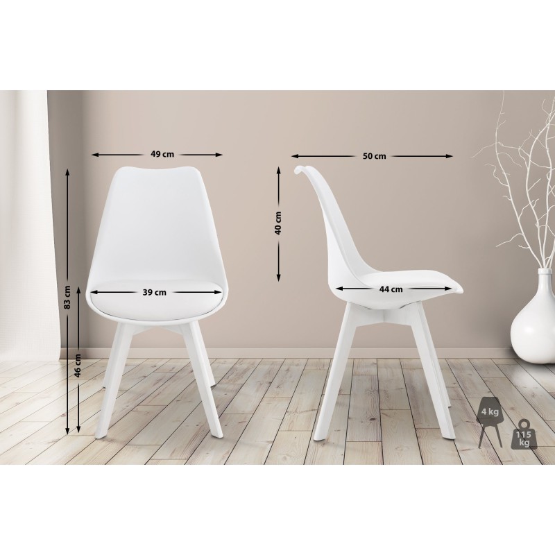 Silla Linares blanco/blanco