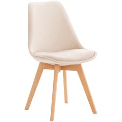 Silla Linares en terciopelo beige