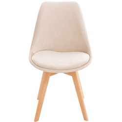 Silla Linares en terciopelo beige Silla Linares en terciopelo beige