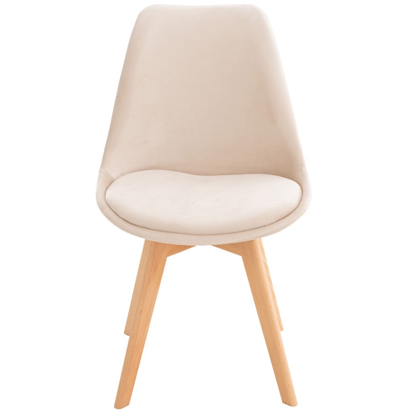 Silla Linares en terciopelo beige