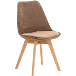 Silla Linares en terciopelo marrón