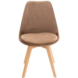 Silla Linares en terciopelo marrón Silla Linares en terciopelo marrón