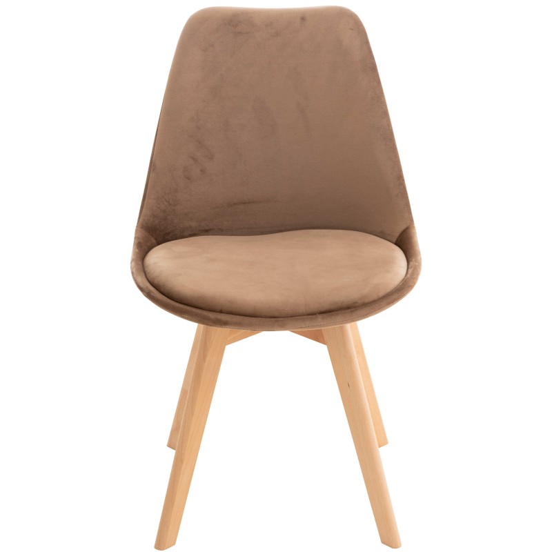 Silla Linares en terciopelo marrón