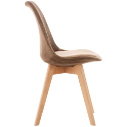 Silla Linares en terciopelo marrón Silla Linares en terciopelo marrón