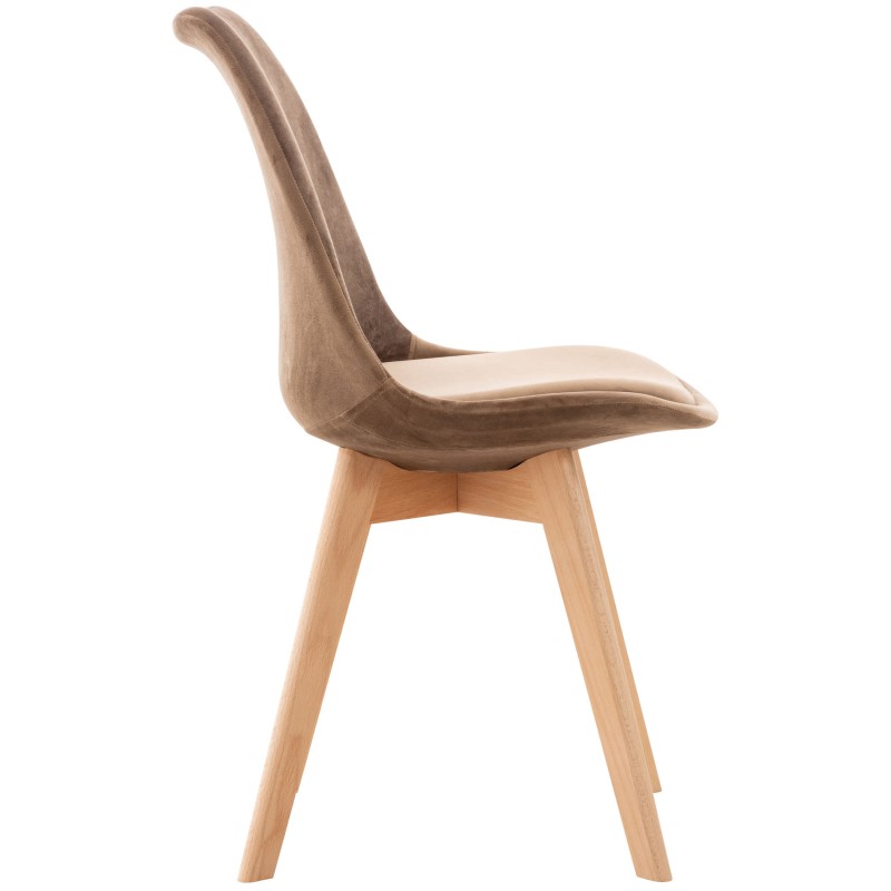 Silla Linares en terciopelo marrón