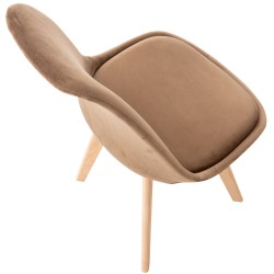 Silla Linares en terciopelo marrón Silla Linares en terciopelo marrón