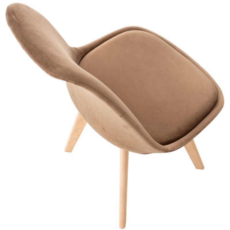 Silla Linares en terciopelo marrón