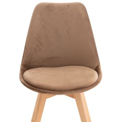 Silla Linares en terciopelo marrón Silla Linares en terciopelo marrón