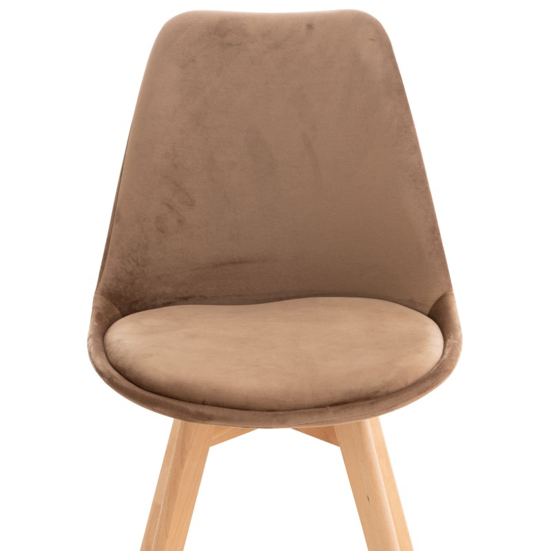 Silla Linares en terciopelo marrón