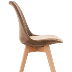 Silla Linares en terciopelo marrón Silla Linares en terciopelo marrón