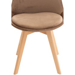 Silla Linares en terciopelo marrón Silla Linares en terciopelo marrón