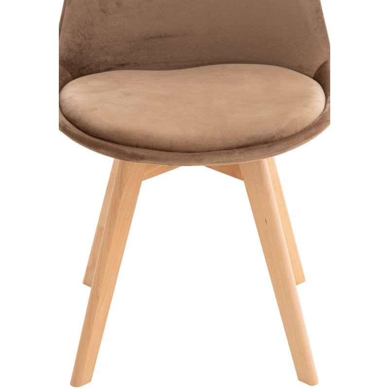 Silla Linares en terciopelo marrón