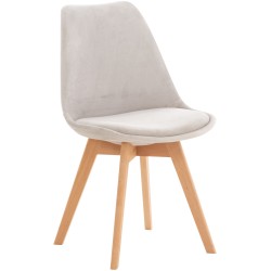 Silla Linares, terciopelo gris claro