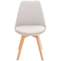 Silla Linares, terciopelo gris claro Silla Linares, terciopelo gris claro