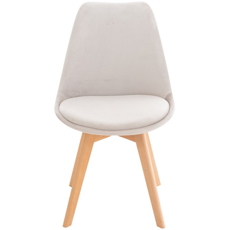Silla Linares, terciopelo gris claro