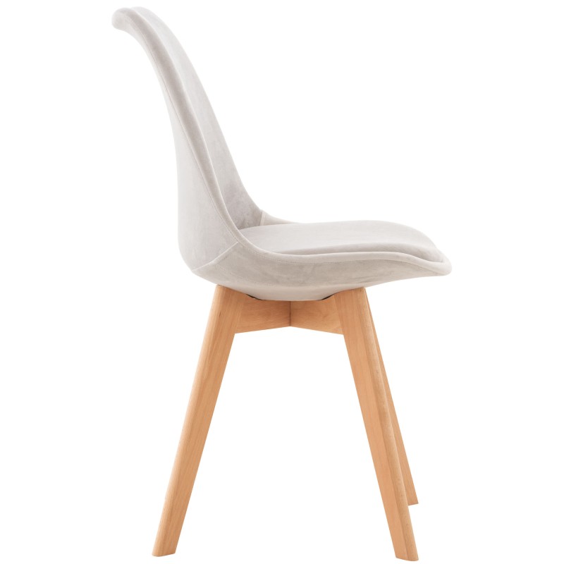 Silla Linares, terciopelo gris claro