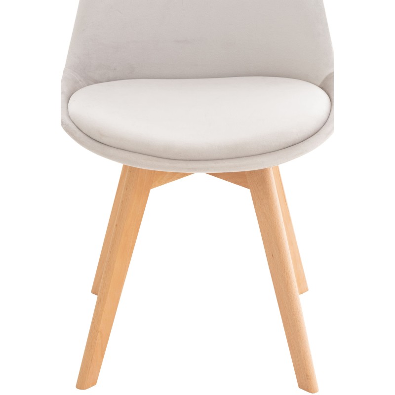 Silla Linares, terciopelo gris claro