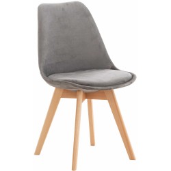 Silla Linares en terciopelo gris