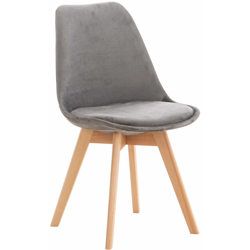 Silla Linares en terciopelo gris Silla Linares en terciopelo gris