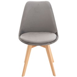 Silla Linares en terciopelo gris Silla Linares en terciopelo gris