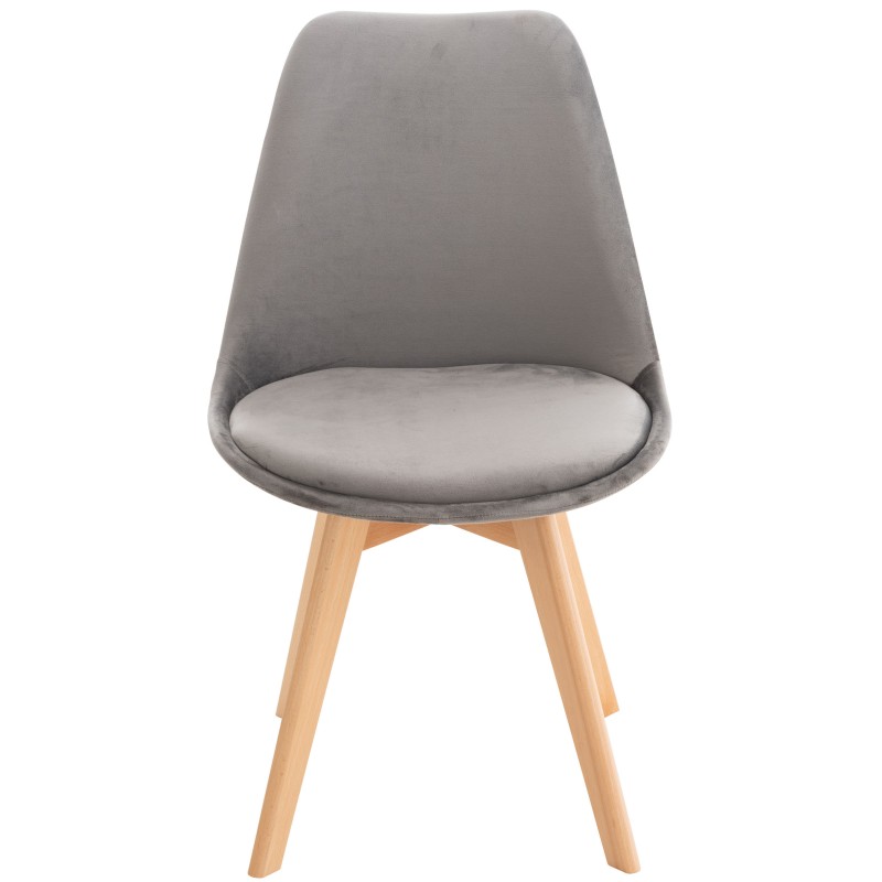 Silla Linares en terciopelo gris