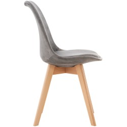 Silla Linares en terciopelo gris Silla Linares en terciopelo gris