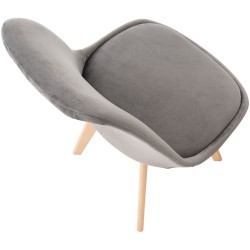 Silla Linares en terciopelo gris Silla Linares en terciopelo gris