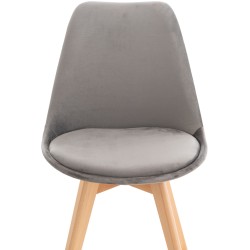 Silla Linares en terciopelo gris Silla Linares en terciopelo gris