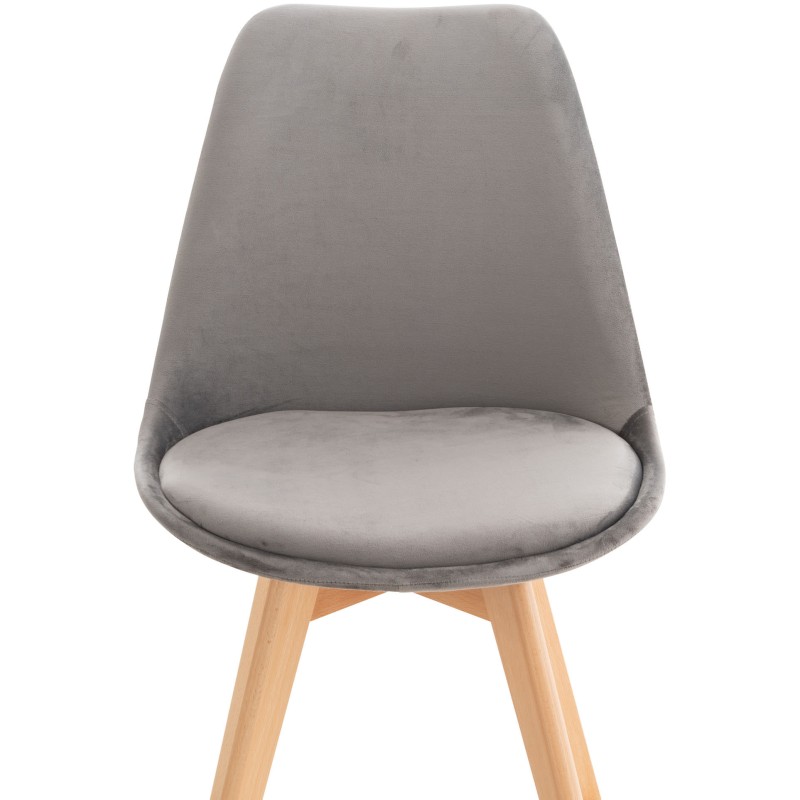 Silla Linares en terciopelo gris
