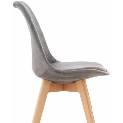 Silla Linares en terciopelo gris Silla Linares en terciopelo gris