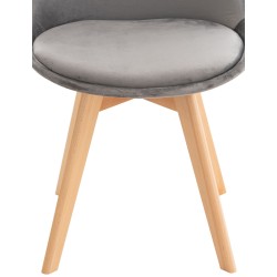 Silla Linares en terciopelo gris Silla Linares en terciopelo gris