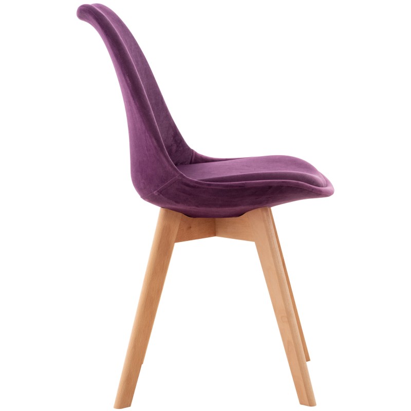 Silla Linares en terciopelo morado